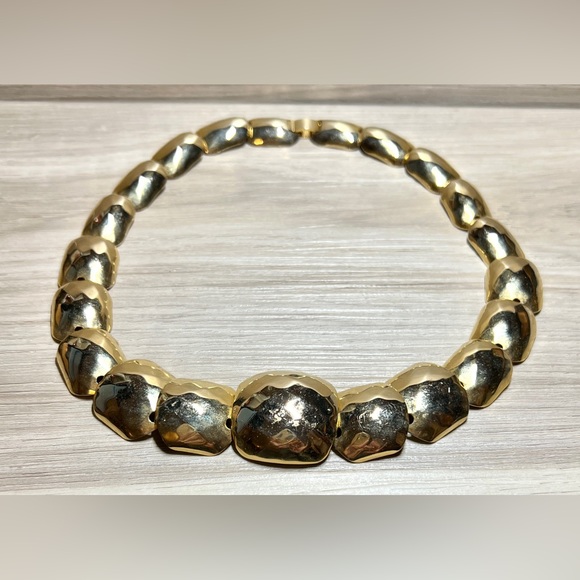 Vintage Gold Tone Demi Parure Faceted Necklace, 17.5” - Picture 2 of 4